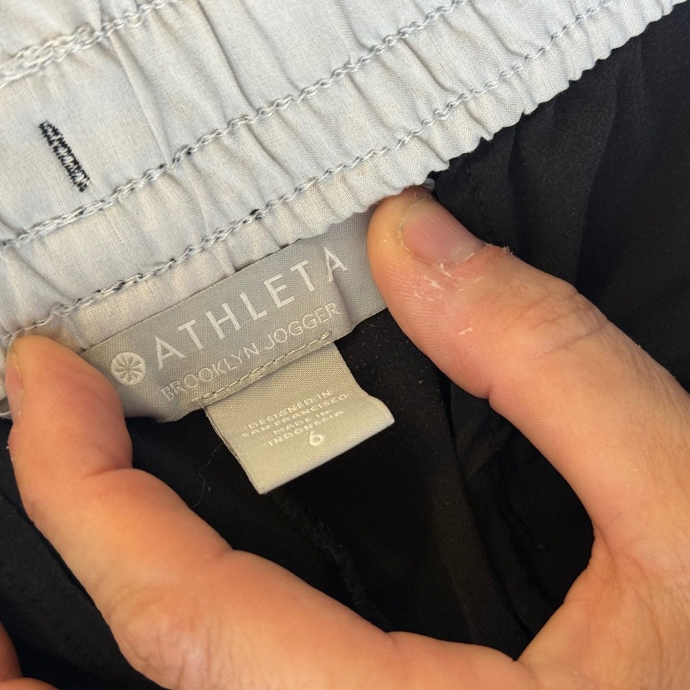 Athleta Brooklyn Jogger Black White Piping Pants Womens Size 6 - Picture 6 of 14